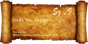 Szőke Izidor névjegykártya